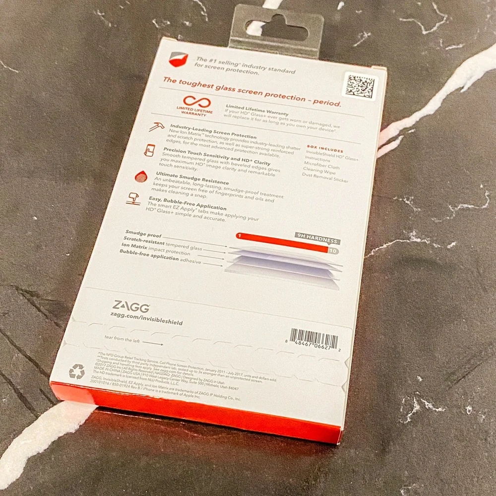 InvisibleShield Glass+ Screen Protector – HD Tempered Glass for iPhone X